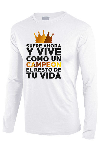 Camisetas de manga larga blanca Campeon